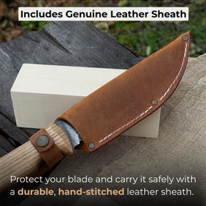 Bushcraft Knife, Hand Forged 52100 Carbon Steel, Camping Tool, Hunting Blade image 6