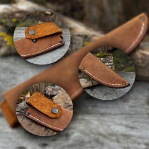Universal Leather Sheath for Knives. Genuine Leather Crazy Horse. Sheath with Belt Loop for Carving, Camping, Kitchen and Other Knives. image 5
