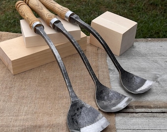 Swan Neck Gouges. Sharp Blades. Bowl Carving Gouges. Hand Forged From Hardened Carbon 52100 Steel, Ergonomic Ash Handles. Woodworking Tools.