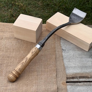 Hand-Forged Swan Neck Gouge – 52100 Carbon Steel, Razor Sharp Blade, Ergonomic Ash Handle. Wood Carving Tool for Spoons, Bowls & Cups.