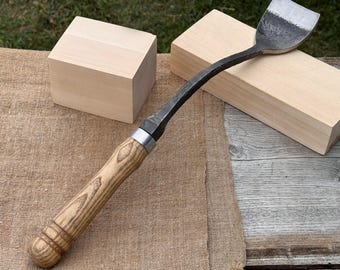 Hand-Forged Swan Neck Gouge – 52100 Carbon Steel, Razor Sharp Blade, Ergonomic Ash Handle. Wood Carving Tool for Spoons, Bowls & Cups.