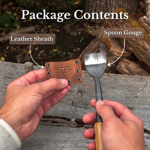 Spoon Carving Gouges, Bowl Hollowing Tools, Hand Forged 52100 Carbon Steel, Gift for Him image 8