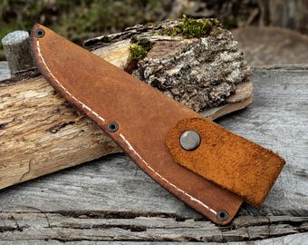 Universal Leather Sheath for Knives. Genuine Leather Crazy Horse. Sheath with Belt Loop for Carving, Camping, Kitchen and Other Knives.