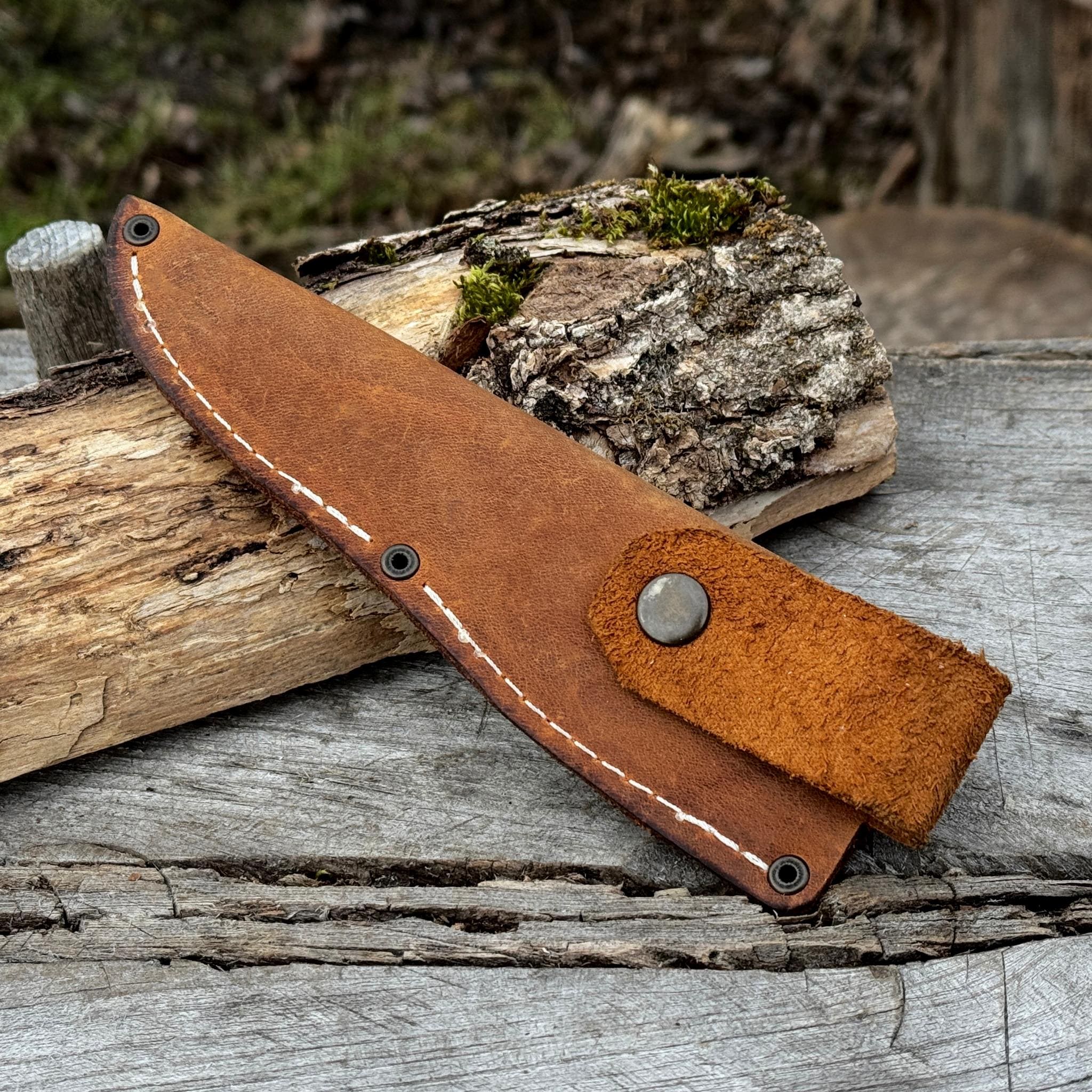 Universal Leather Sheath for Knives. Genuine Leather Crazy Horse