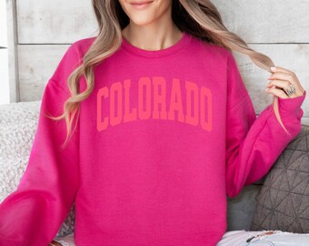 Colorado-tröja med rund hals, Colorado-tröja, Colorado, Klippiga bergen, äventyrare, Colorado-present, unisex, resetröja, Colorado-presenter, Colorado
