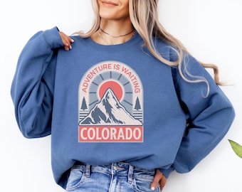 Colorado crewneck, colorado sweatshirt, colorado, rockies, adventurer, colorado gift, unisex, grunge, travel sweatshirt, colorado gifts