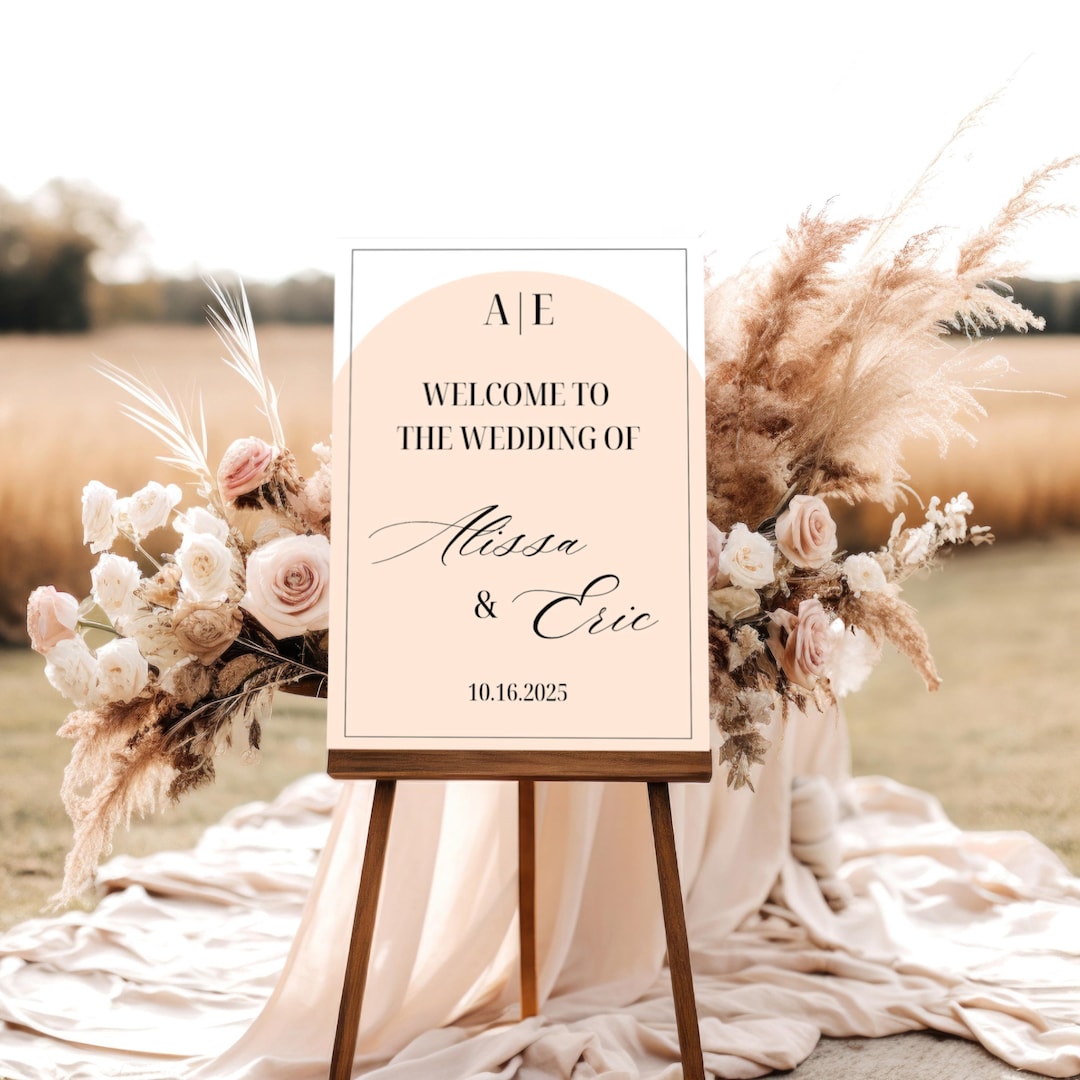 Modern Boho Welcome Sign - Canva Template - Etsy