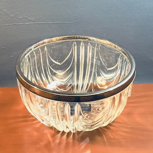 Vintage Gales of Sheffield Crystal Bowl with Silver Plated Rim