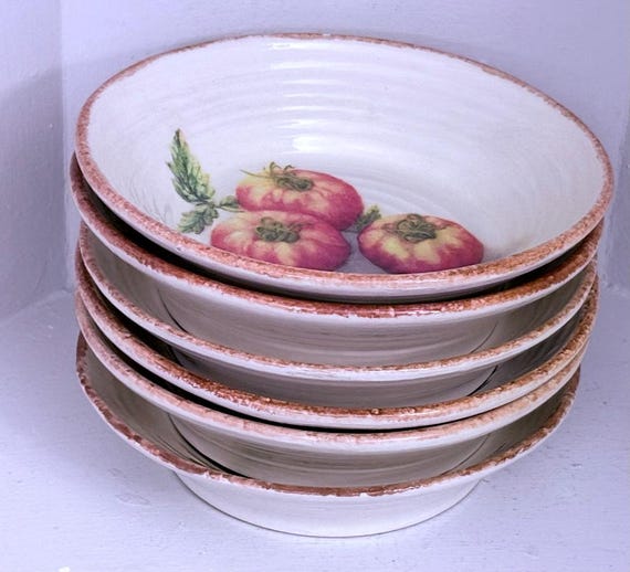 Williams Sonoma Olive Branch Pasta Bowl: Hand-painted Italian