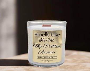 Happy Retirement Personalized Candle | Funny Retiree Present | Luxury Eco-Friendly Custom Gift for Nurse, Teacher, Police, Doctor, Coworker
