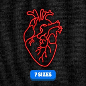 Anatomisches Herz | Herz | Halloween | Valentinstag | Stickdesign | Maschinenstickschema | Stickdatei | Sofortiger Download