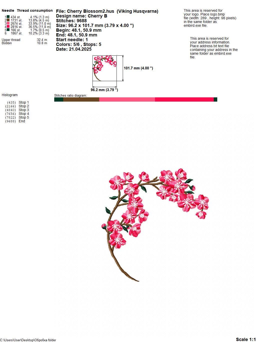 Cherry Blossom | Floral Sakura | Japanese Cherry Tree | Embroidery ...