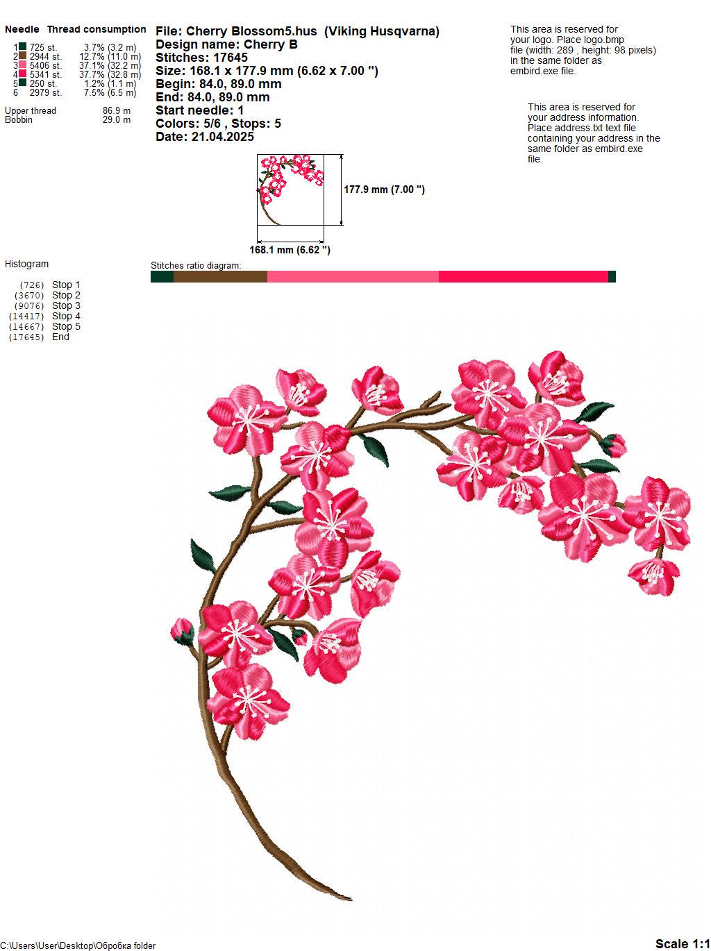 Cherry Blossom | Floral Sakura | Japanese Cherry Tree | Embroidery ...