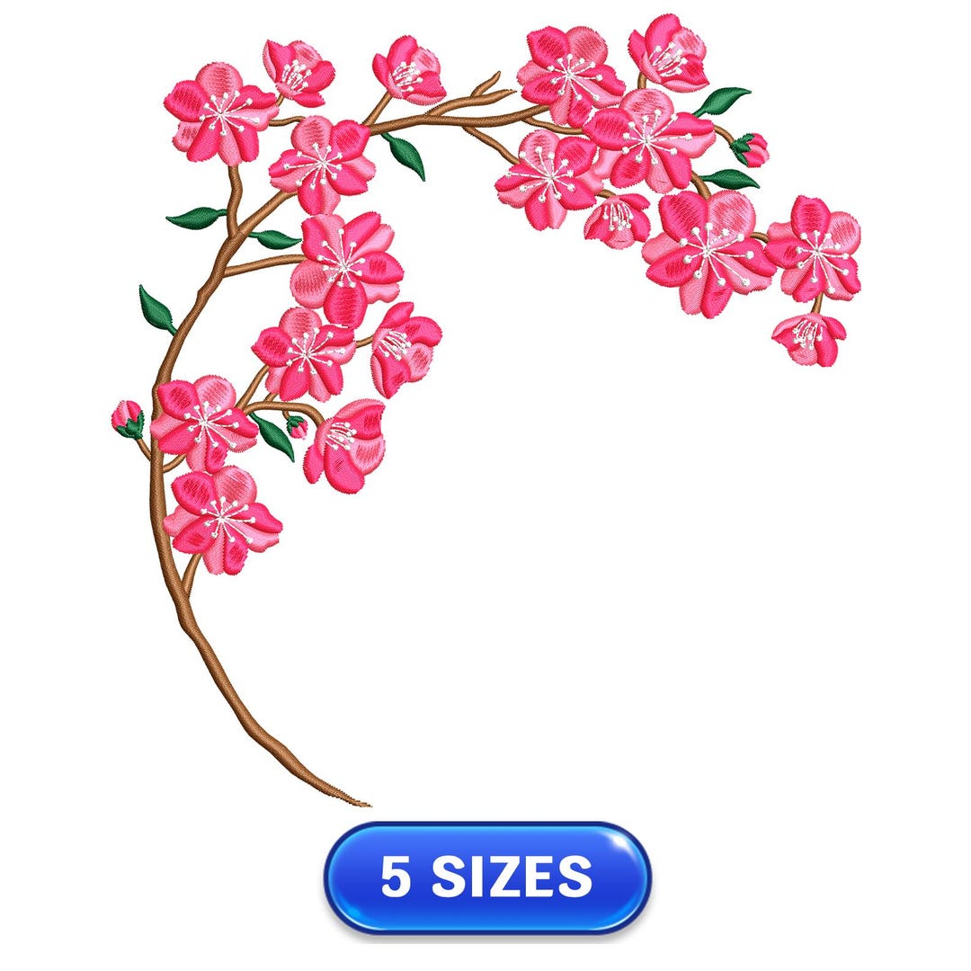 Cherry Blossom | Floral Sakura | Japanese Cherry Tree | Embroidery ...