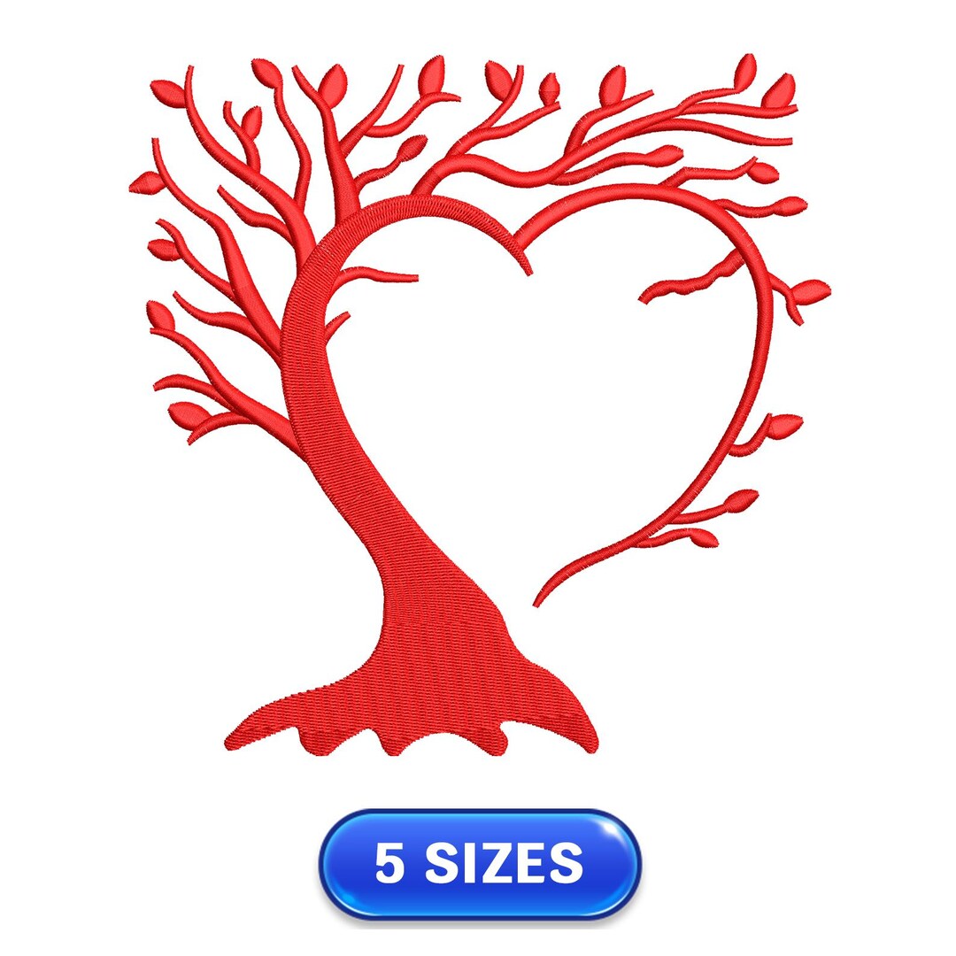Tree Heart | Love | Nature | Roots | Leaves | Branches | Embroidery ...