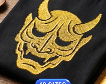 Oni Demon Mask | Japanese Devil Mask | Luxury | Evil Spirit | Embroidery | Machine embroidery pattern | Embroidery file | Instant download