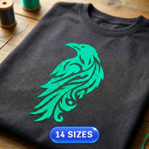 Norse Crow Motif | Raven | Nordic Bird | Tribal | Embroidery design | Machine embroidery scheme | Embroidery file | Instant download