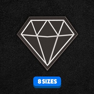 Diamond | Emerald | Jewel | Gemstone | Icon | Luxury | Embroidery design | Machine embroidery scheme | Embroidery file | Instant download