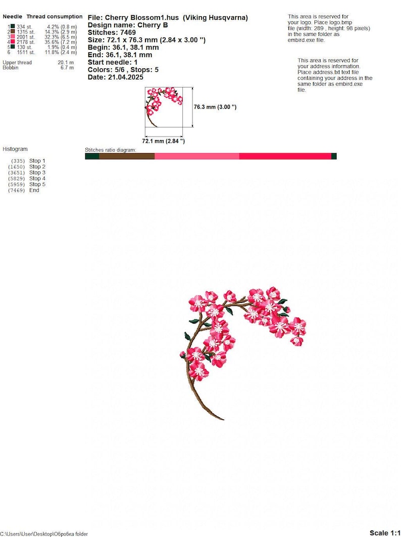 Cherry Blossom | Floral Sakura | Japanese Cherry Tree | Embroidery ...