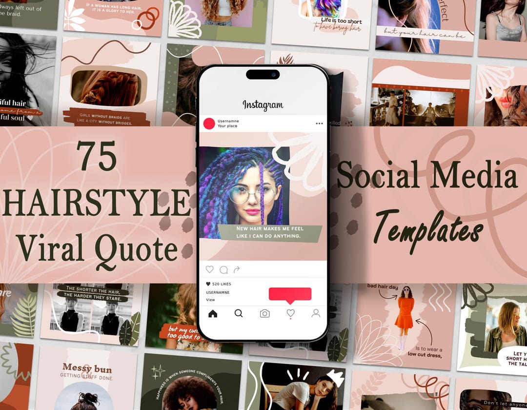 75 Hairstyle Viral Quotes Canva Templates for Social Media Posts ...