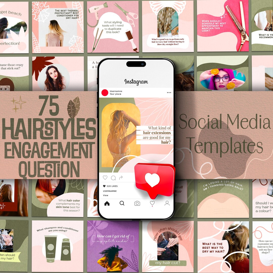 Hairstylist Social Media Posts Templates Canva Instagram Templates for ...