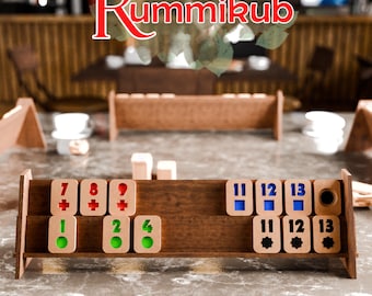 Rummi kub laser cut okey 101 set wooden, rummy