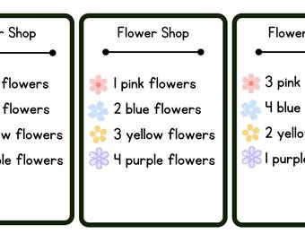 Valentines Day Flower Shop Sensory Bin Recipe Cards DIGITAL DOWNLOAD ONLY