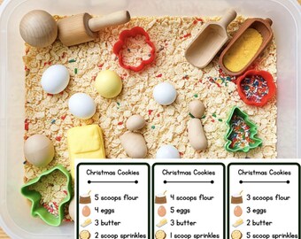 Christmas Cookies Sensory Bin Recipe Cards (Digital Download)