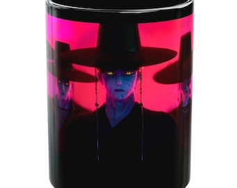 Huntrix Inspired Coffee Mug, KPop Demon Hunters Saja Boys, Black Coffee Cup, 11oz, 15oz, Gift for KPop Fans, KPop Merchandise Gift for Kids
