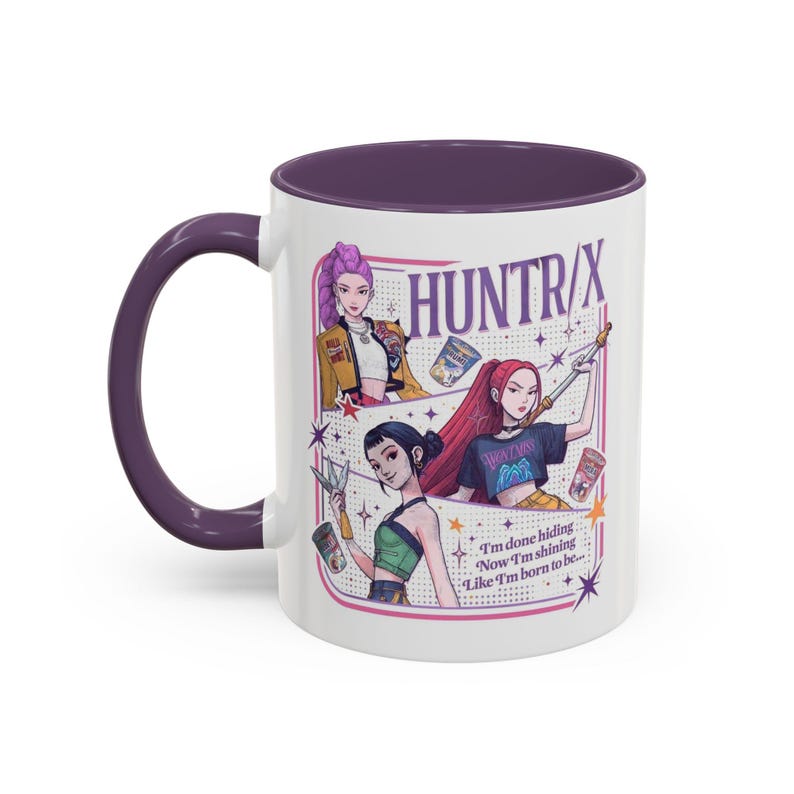 Huntrix Kpop Demon Hunters Inspired Coffee Mug, Rumi Zoey Mira Design, 11oz, 15oz, Gift for Kpop Fans, Unique Mug, Coffee Lover Gift, image 9
