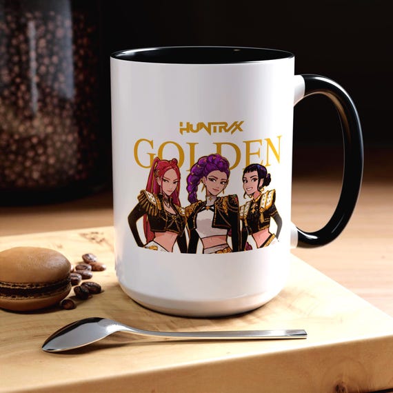 Huntrix Kpop Demon Hunters Inspired Coffee Mug, Rumi Zoey Mira