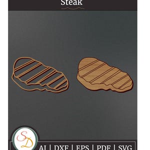 Steak Laser Cut File | Steak Engrave File | Steak SVG | Steak Food SVG | Steak Cuisine SVG | Instant Download