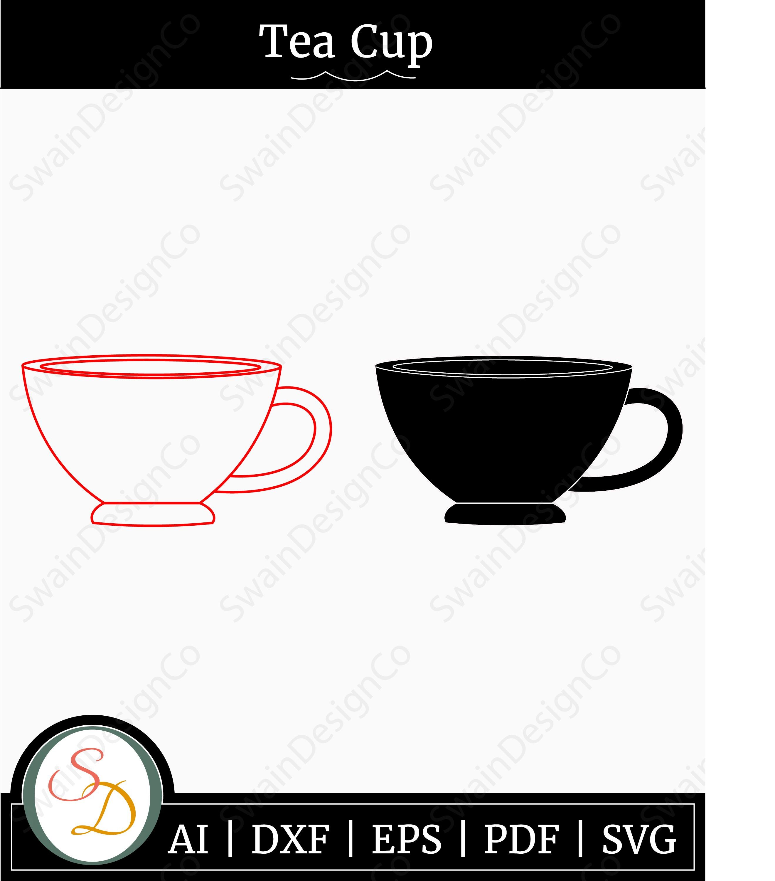 Tea Cup Laser Cut File | Tea Cup Engrave File | Tea Cup SVG | Tea Cup ...