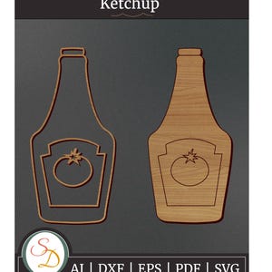 Ketchup Laser Cut File | Ketchup Engrave File | Ketchup SVG | Ketchup Food SVG | Ketchup Cuisine SVG | Instant Download