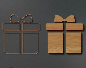 Lasergesneden bestand presenteren | Aanwezig graveerbestand | Huidige SVG | Cadeau kerstmis SVG | Cadeau vakantie SVG | Direct downloaden