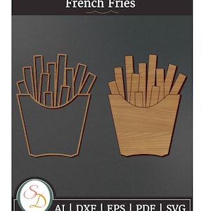 Fries Laser Cut File | Fries Engrave File | Fries SVG | Fries Food SVG | Fries Cuisine SVG | Instant Download