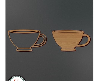 Lasergesneden bestand theekopje | Theekopje graveerbestand | Theekopje SVG | Theekop eten SVG | Theekop keuken SVG | Direct downloaden