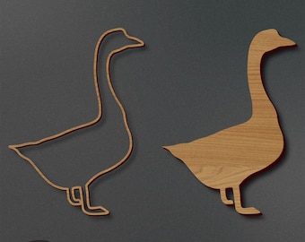 Gans lasergesneden bestand | Graveerbestand gans | Gans-SVG | Gans dier SVG | Ganzenlichaam SVG | Direct downloaden