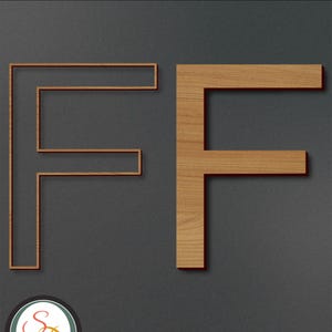 Sans Serif Laser Cut File | Sans Serif Engrave File | Sans Serif SVG | Sans Serif Font SVG | Sans Serif Character &quot;F&quot; SVG | Instant Download