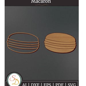 Macaron laserskuren fil | Macaron gravyrfil | Macaron SVG | Macaron mat SVG | Macaron kök SVG | Direkt nedladdning