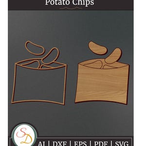 Chips Laser Cut File | Chips Engrave File | Chips SVG | Chips Food SVG | Chips Cuisine SVG | Instant Download