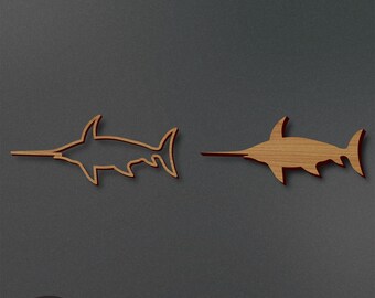 Zwaardvis lasergesneden bestand | Zwaardvis graveerbestand | Zwaardvis SVG | Zwaardvis dierlijke SVG | Zwaardvis lichaam SVG | Direct downloaden