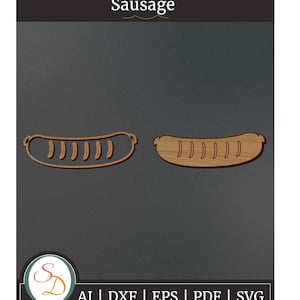Sausage Laser Cut File | Sausage Engrave File | Sausage SVG | Sausage Food SVG | Sausage Cuisine SVG | Instant Download