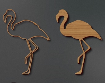 Fichier découpé au laser Flamingo | Fichier de gravure Flamant rose | Flamant rose SVG | Flamant rose animal SVG | Flamant rose corps SVG | Téléchargement instantané