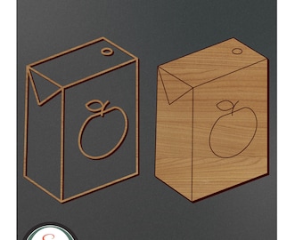 Archivo de corte láser de caja de jugo / Archivo de grabado de caja de jugo / Caja de jugo SVG / Caja de jugo con alimentos SVG / Caja de jugo con cocina SVG / Descarga instantánea