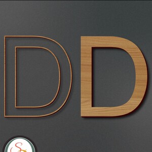 Sans Serif Laser Cut File | Sans Serif Engrave File | Sans Serif SVG | Sans Serif Font SVG | Sans Serif Character &quot;D&quot; SVG | Instant Download
