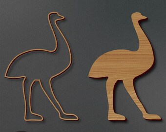 Emu lasergesneden bestand | Emu-graveerbestand | Emu-SVG | Emu dierlijke SVG | Emu lichaam SVG | Direct downloaden