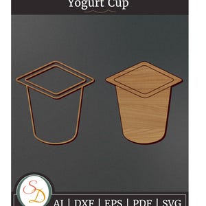 Yogurt Cup Laser Cut File | Yogurt Cup Engrave File | Yogurt Cup SVG | Yogurt Cup Food SVG | Yogurt Cup Cuisine SVG | Instant Download