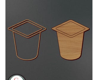 Yoghurtbeker lasergesneden bestand | Yoghurtbeker graveerbestand | Yoghurtbeker SVG | Yoghurtbeker eten SVG | Yoghurtbeker Cuisine SVG | Direct downloaden