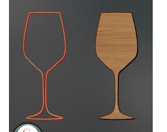 Fichier découpé au laser pour verre à vin | Fichier de gravure de verre à vin | Verre à vin SVG | Verre à vin alimentaire SVG | Verre à vin SVG | Téléchargement instantané